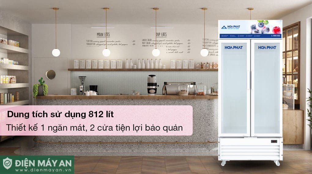 Tủ mát trưng bày Hòa Phát 812 lít HSR D6812